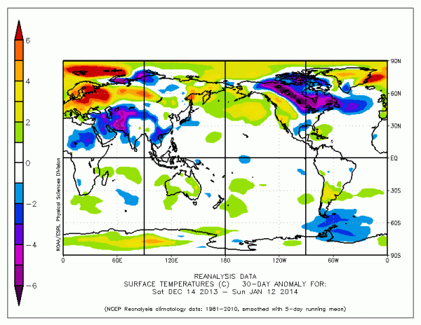 Arctic 30 day anomaly a