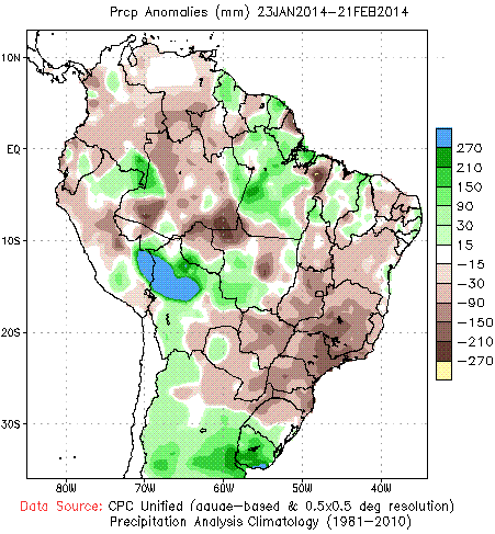 Brazil Drought Rainfall Anomalies