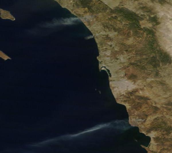 MODIS Shot of Fires buring in California