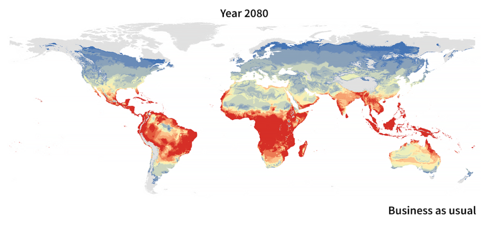 2080 extent of mosquitoes